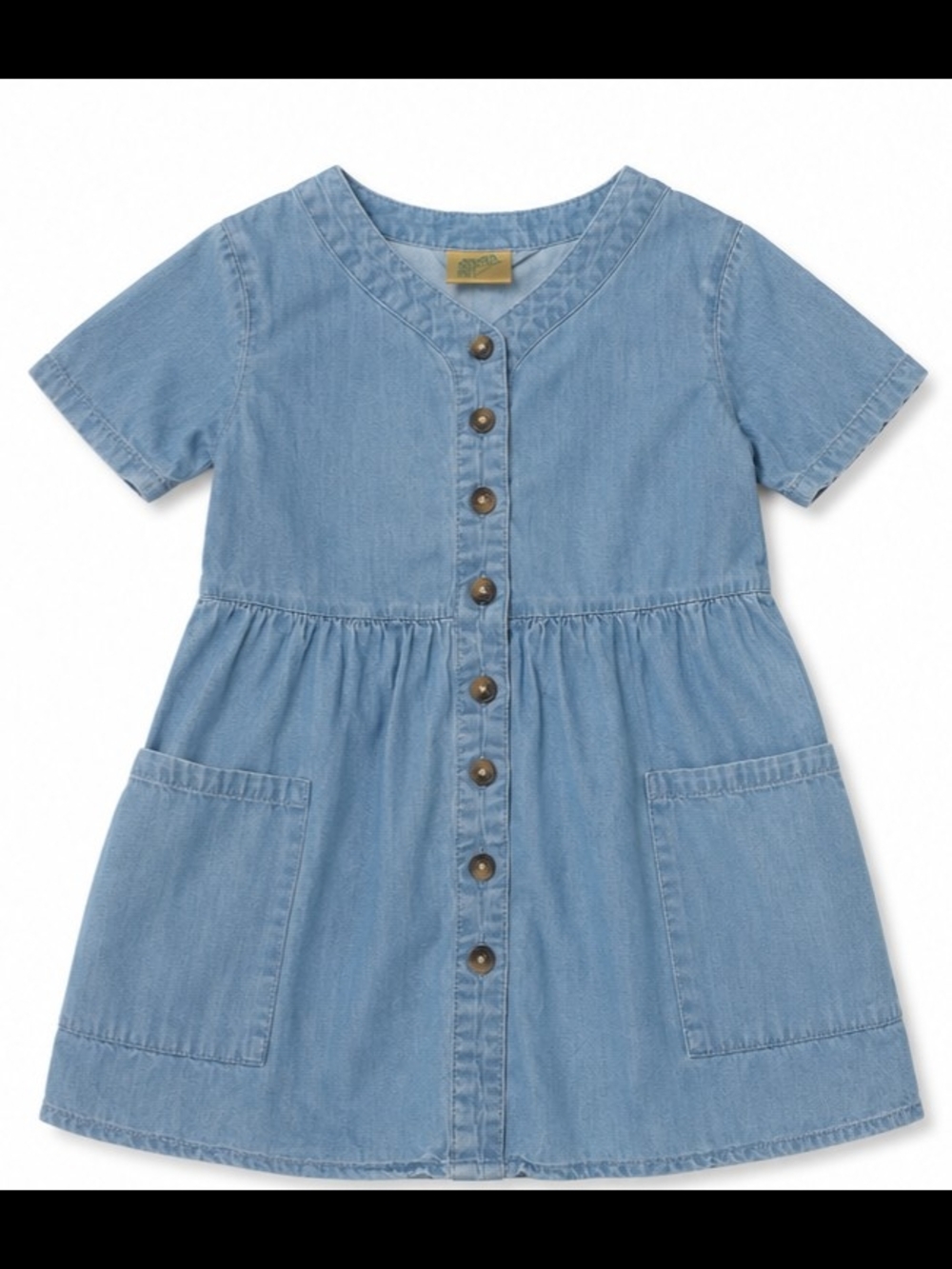 Thereabouts Girls Light Wash Chambray Button-Front Dress | Size XXS 4/5